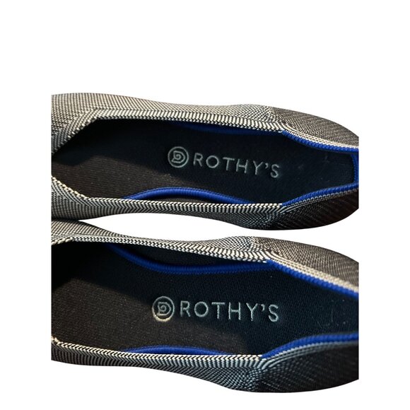 Rothy's Retired The Flat in Black/White Birdseye Print Size 12 - Picture 5 of 7